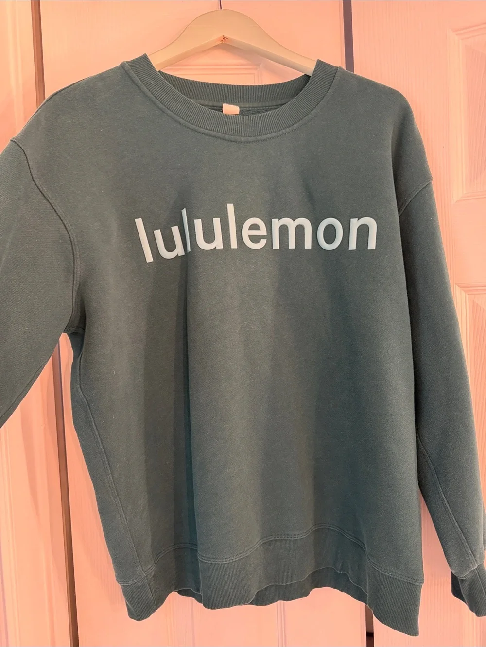 lululemon athletica Crewneck Sweatshirt - Slate Green with White Logo